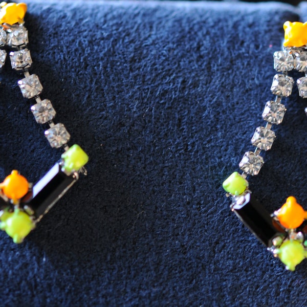 Pierced vintage rhinestone earrings.  Great for a touch of flair to enliven any outfit.