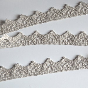 Dentelle de lin blanc naturel / Dentelle de lin / Bordure en dentelle de lin / Dentelle de lin au crochet / 100% dentelle de lin naturel