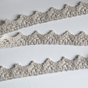 Natural gray linen lace / Linen ribbon lace / Linen lace trim / Scandinavian ribbon / Crochet lace trim / 0.98 inches wide