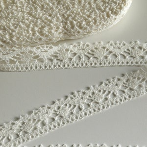 Dentelle de lin blanc naturel / Dentelle de lin / Bordure en dentelle de lin / Dentelle de lin au crochet / 100% dentelle de lin naturel