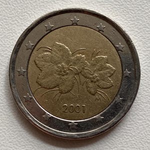 2 Euro Münze / Finnland 2001 Blume