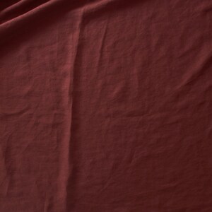 Burgundy red linen fabric / Lightweight linen fabric by the yard / Stone wash linen fabric / Soft linen fabric / 55 inches (140cm) wide