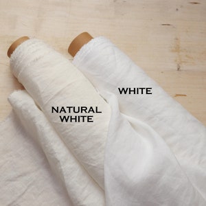 OEKO-TEX White linen fabric by the yard / Lightweight linen fabric / Soft linen fabric / Washed linen fabric / Natural linen fabric linen