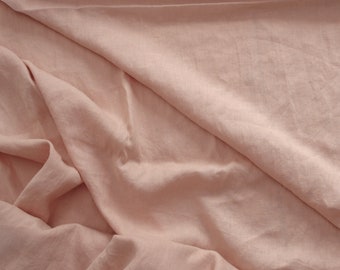 OEKO-TEX Dusty pink linen fabric by the yard / Lightweight linen fabric / Soft linen fabric / Washed linen fabric / Natural linen fabric