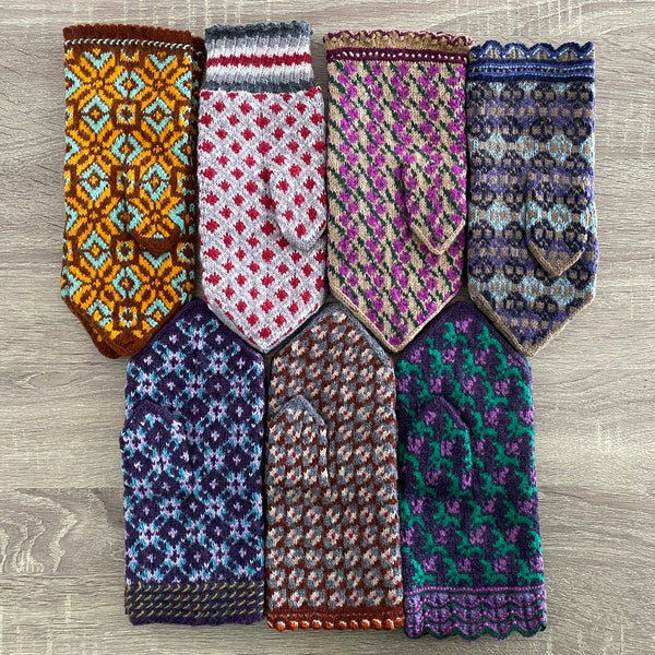 Mitaines tricotées pour femmes / Mitaines en laine pour femmes / Mitaines tricotées à la main / Mitaines nordiques / Mitaines scandinaves / Cadeau pour elle