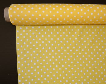 OEKO-TEX Scandinavian fabric / Swedish fabric / Cotton fabric by the yard / Acrylic coated fabric / Yellow polka dot fabric