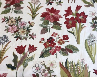 OEKO-TEX Scandinavian fabric / Canvas fabric by the yard / Upholstery fabric / Curtain fabric / Floral fabric / Svanefors