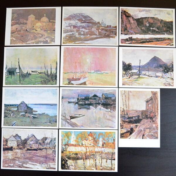 cartes postales soviétiques vintage / URSS vintage / art vintage / Ensemble de 11 cartes postales