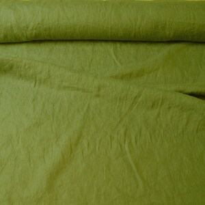 Tessuto di lino verde pera / Lino leggero / Tessuto di lino ammorbidito / Tessuto Scandinavo / Tessuto di lino lavato / Lino OEKO-TEX®