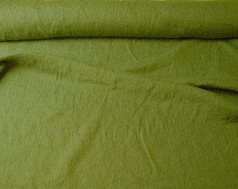 REMNANT Pear green linen fabric / Lightweight linen fabric / Soft linen fabric / Washed linen fabric / Natural linen fabric