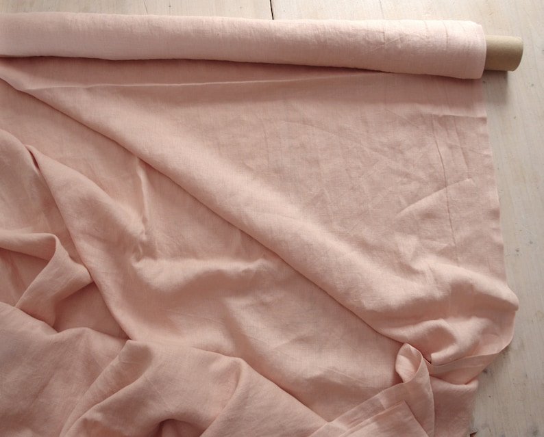 Dusty pink linen fabric / Lightweight linen fabric / Soft Etsy