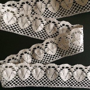 Dentelle de lin gris naturel / Dentelle de lin / Bordure en dentelle de lin / Dentelle de lin au crochet / 100% dentelle de lin naturel