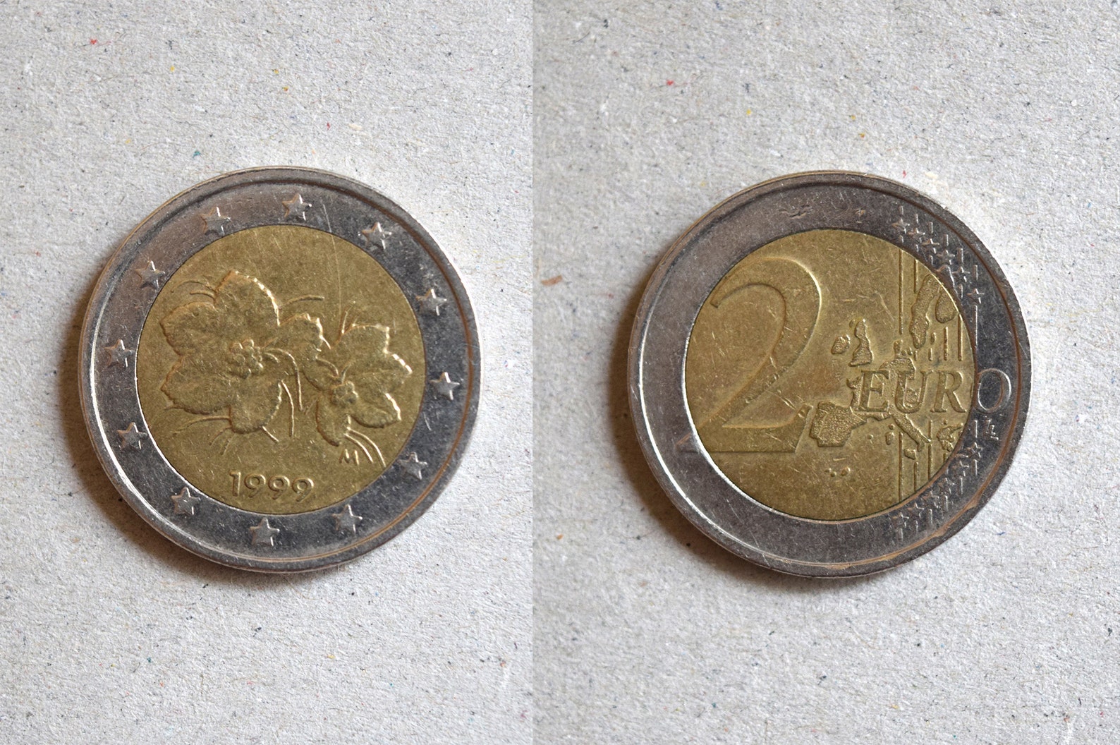 Rare pièce de 2 euros / Finlande 1999 / Pièce de fleur Etsy France