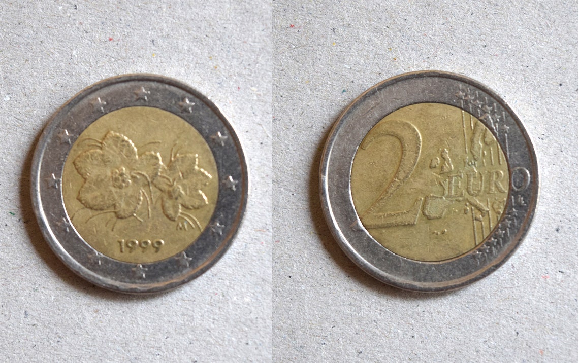 Rare pièce de 2 euros / Finlande 1999 / Pièce de fleur Etsy France
