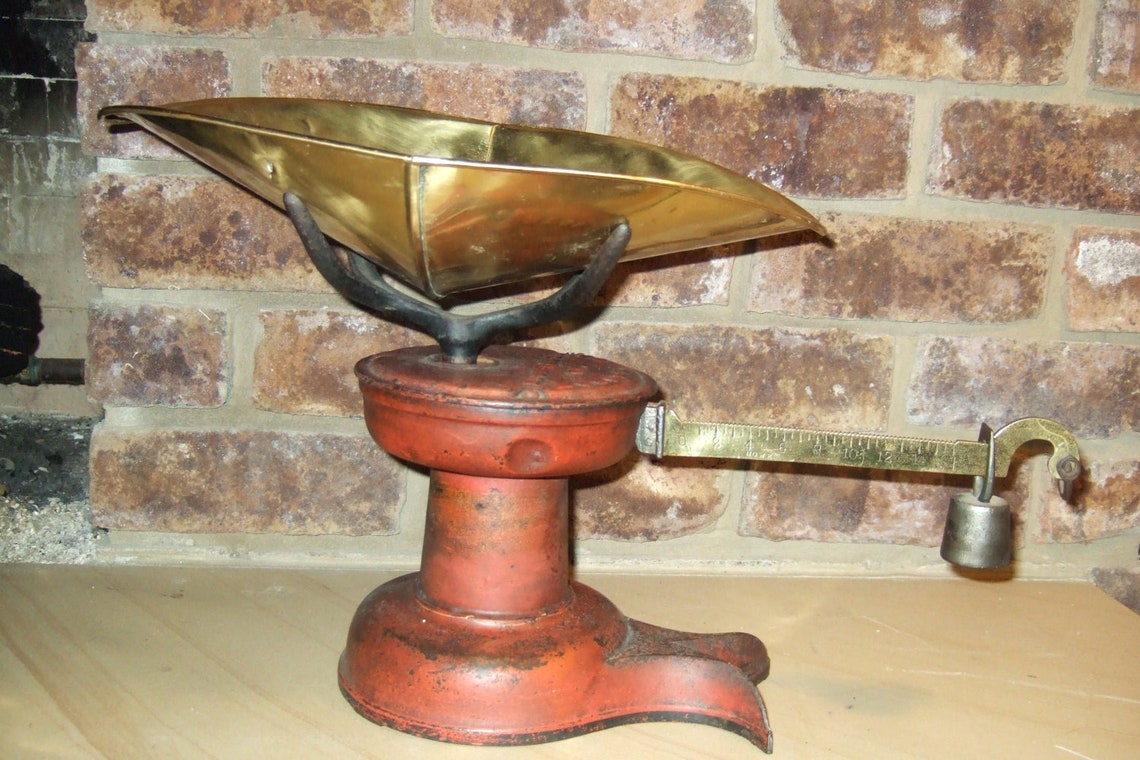 Howe Antique Counter Scale Balance FISHTAIL Design and Pan in Etsy