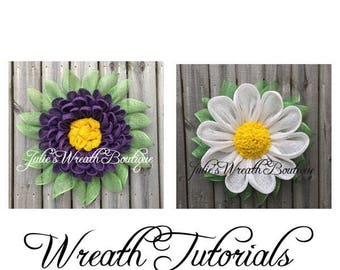 Gerber  Daisy Tutorial, Dahlia Tutorial, DIY Wreath, Video Tutorial, Digital Download, Petal Wreath Tutorial