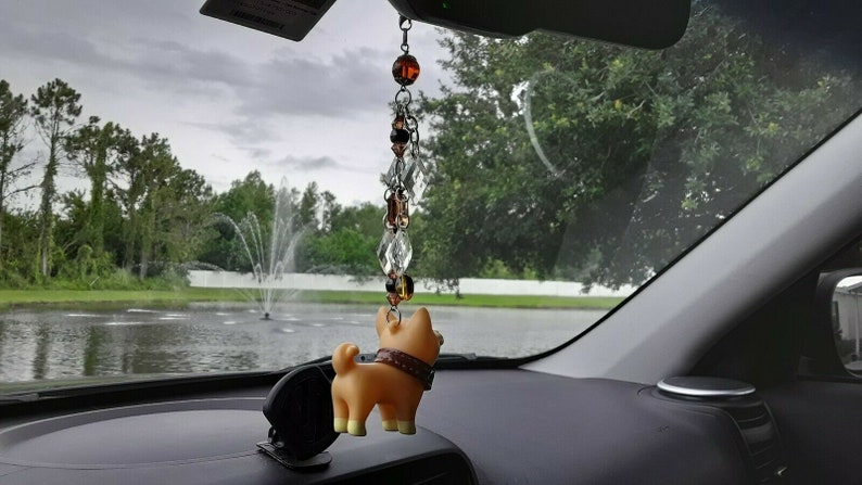 Dog Terrier Rear View Mirror Charm Puppy Dog Car Chim