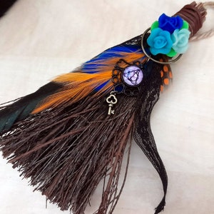 Mini Cinnamon Scented Broom: Thaumaturgic Triangle, Witch Altar Broom, Protection Symbol