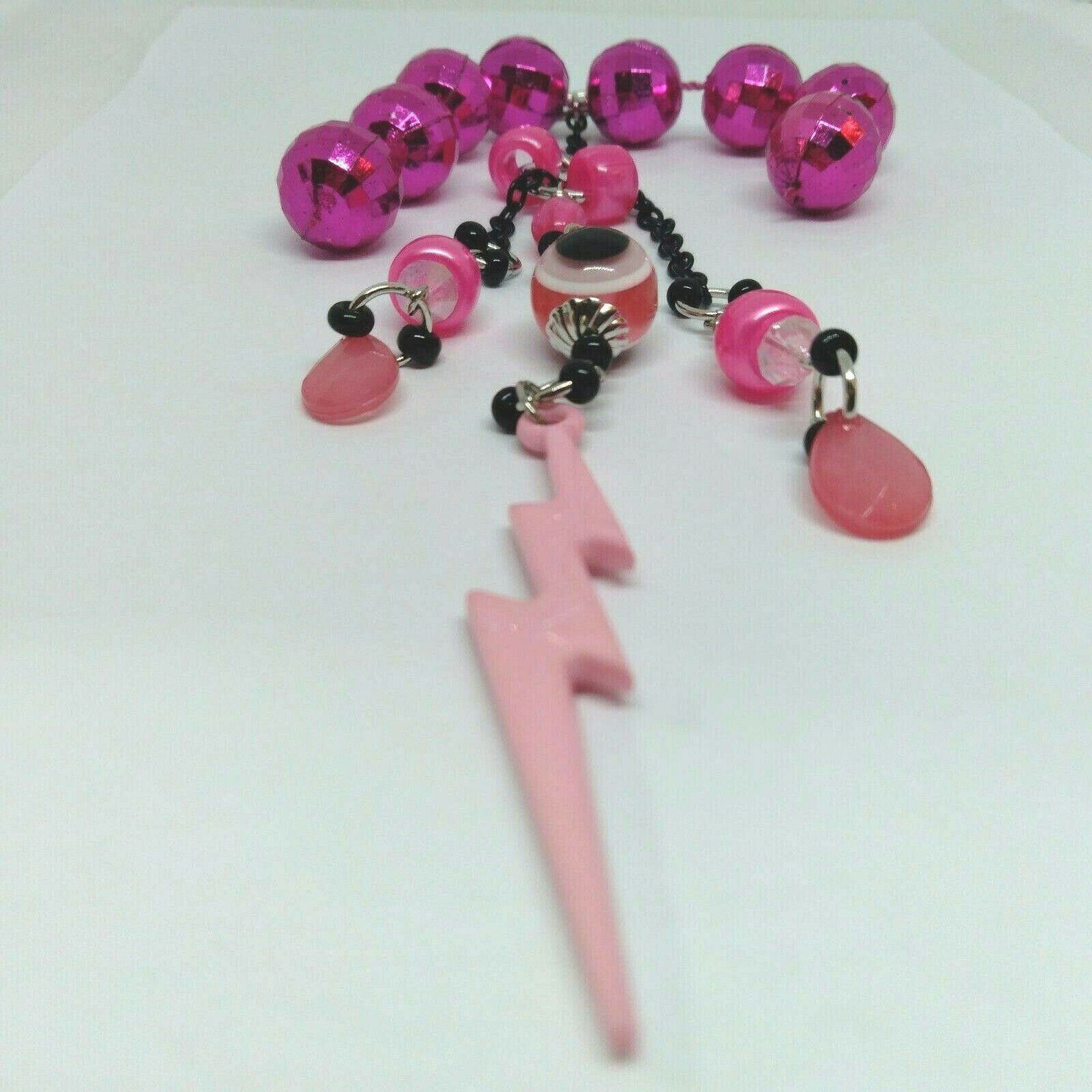 Pink Evil Eye and Lightning Bolt Car Rear View Mirror Charm | Etsy