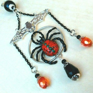 Bat and Spider Rearview Mirror Charm Gothic Rearview Charm