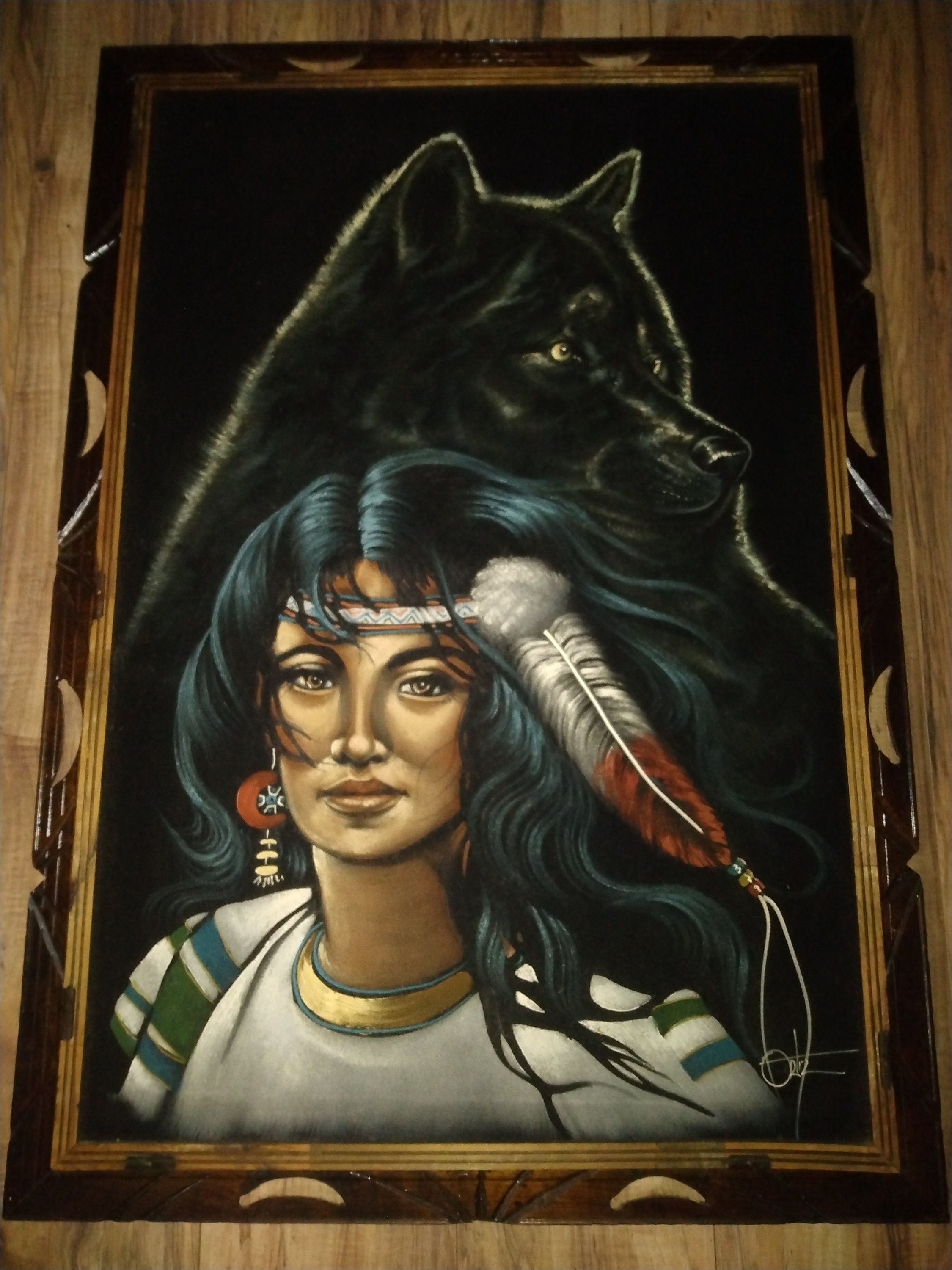 Velvet Painting Native Americans - Etsy