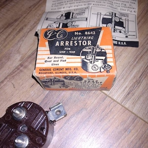 Vintage General Cement Telco Lightning arrestor new old stock