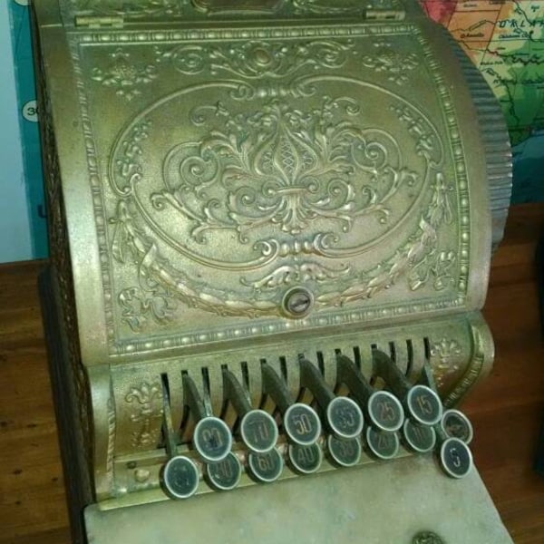 Antique National Cash Register No 317 missing glass