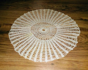 Vintage white 16 in circular doily