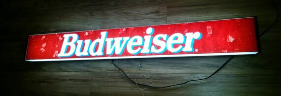 Vintage Budweiser Lighted Beer Sign Bar Mancave Etsy