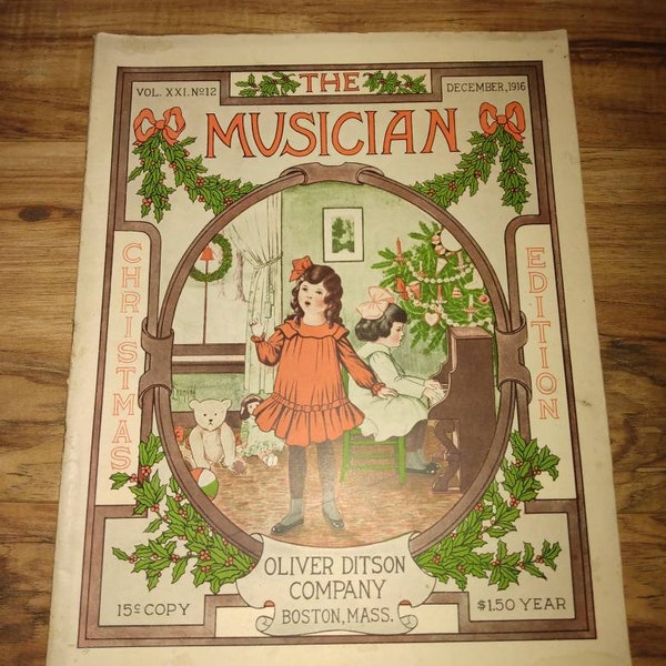 December 1916 The Musician magazine Christmas Edition Oliver Ditson Company Boston Mass