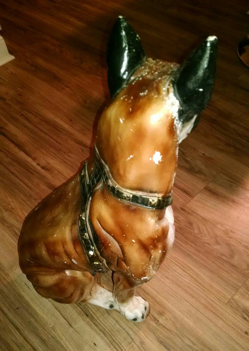 Life Sized Boxer Dog Chalkware Plaster Heavy Statue. Great Etsy