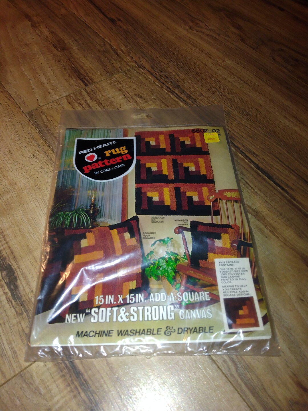 Vintage New Old Stock Red Heart Rug Pattern by Coats and Clark - Etsy