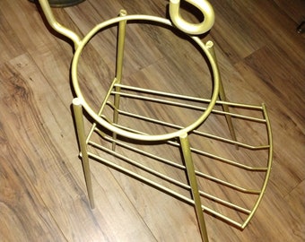 Vintage MCM metal rotary phone plant stand