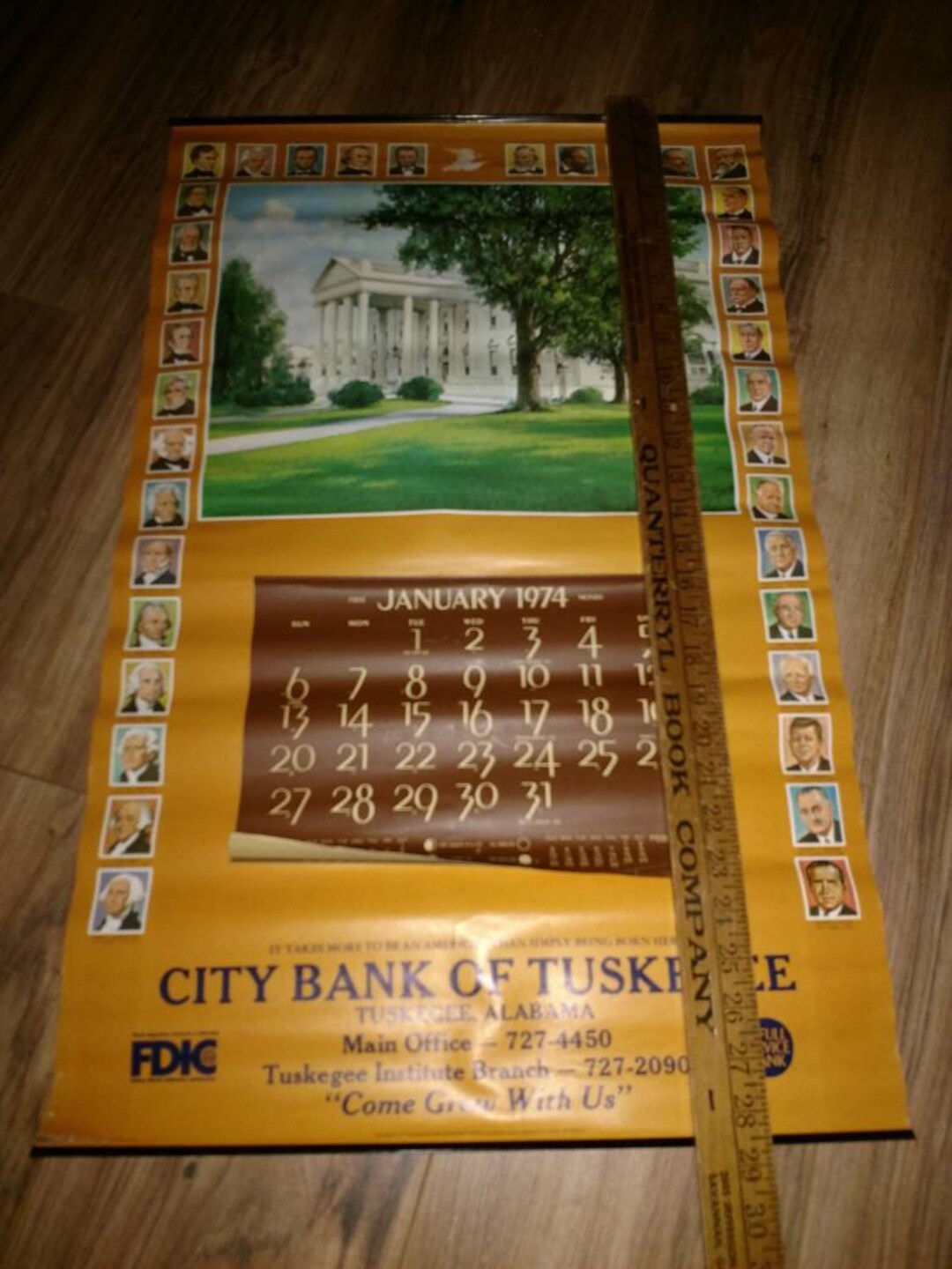 1974 City Bank of Tuskegee Presidential Calendar Etsy
