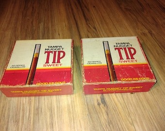 Two vintage Tampa Nugget cigar boxes