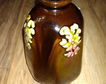 Vintage Peters and Reed Brown glazed vase