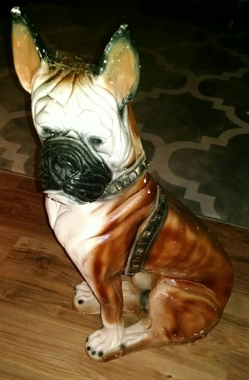 Life Sized Boxer Dog Chalkware Plaster Heavy Statue. Great Etsy