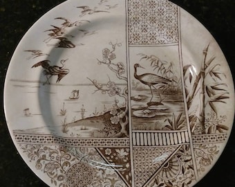 Assiette Décorative Brownhills Pottery Company – Motif Kioto – Mouvement Esthétique – Céramique