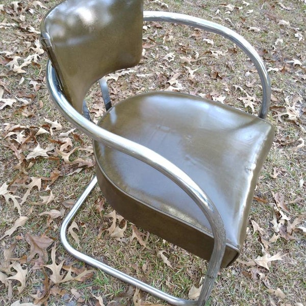 Metro modern industrial MCM cantilever chair attributed to Lloyd Kem Webber