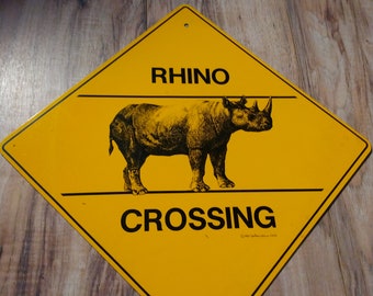 Vintage Rhino crossing sign