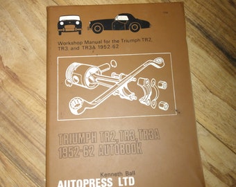 Autopress limited workshop manual for 1952 to 1962 Triumph TR2  3 and 3a
