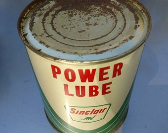 Vintage Sinclair Power Lube full can new old stock with piston graphics