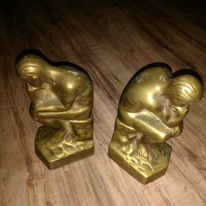 Buy Vintage Brass Thinker Bookends, Antique Brass Bookends, Vintage Bookends,  Vintage Brass Bookends, the Thinker Bookends, Brass Bookends Online in  India 