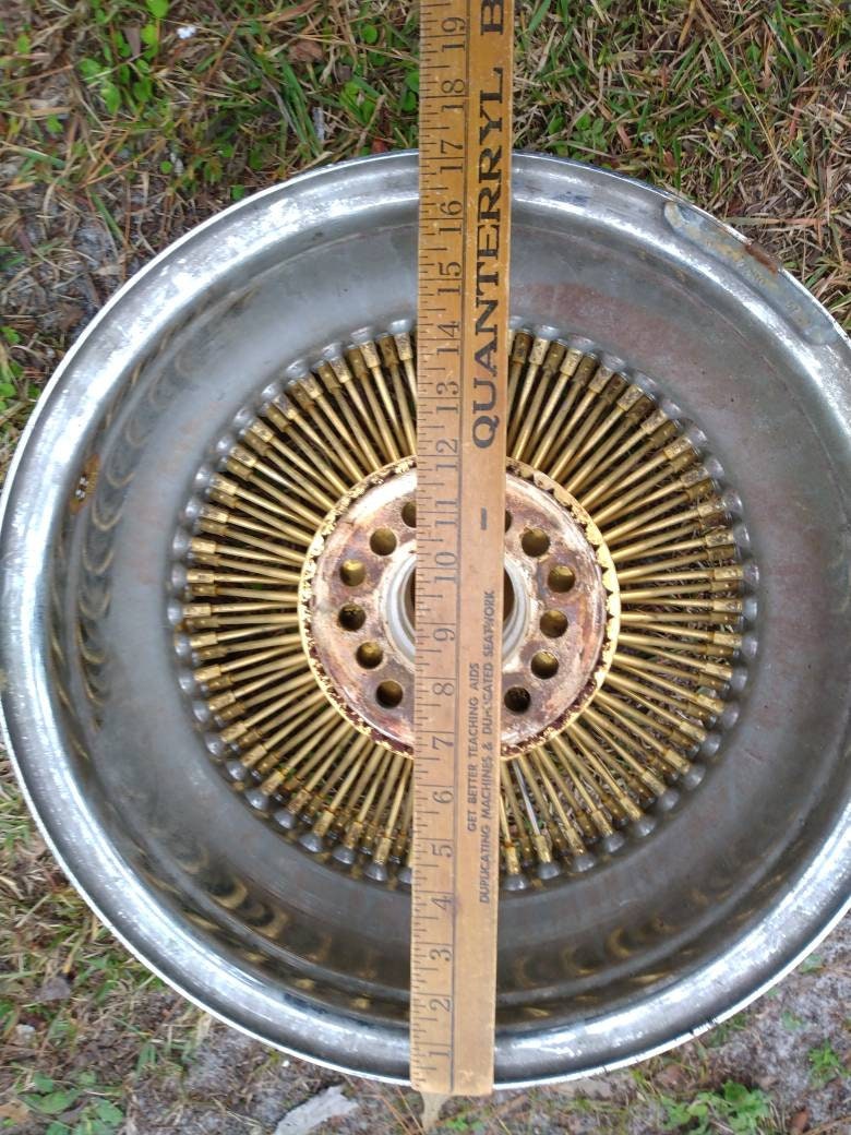 Vintage Dayton 17 X 8 Gold Plated Wire Wheel With Dayton 6960