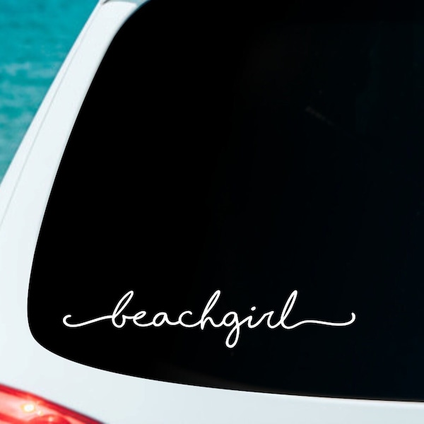 Beach girl decal, love the beach decal for girl, wave sticker graphic, ocean vinyl decal, beach life sticker, flip flops sandy toes car sign