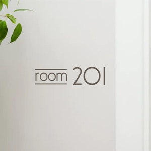 Room number decal, suite # sticker for home or business, apartment number vinyl decal, unit number door label, motel building number sign