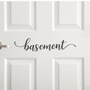 Basement decal, basement door sticker decor, cellar vinyl decal sign, stylish basement wall decal phrase, country home decor vinyl letters