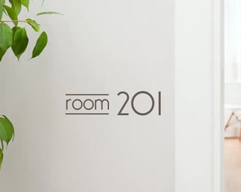 Room number decal, suite # sticker for home or business, apartment number vinyl decal, unit number door label, motel building number sign