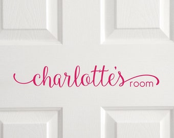 Personalized kid's room decal, child's  bedroom door vinyl sign, custom name decal sticker, children's room wall decal letters son daughter