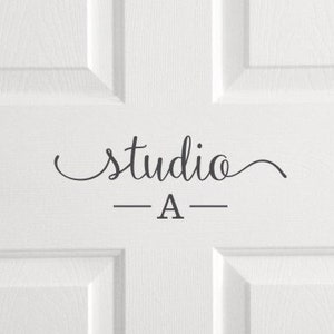 Studio door decal, dance school vinyl decal, dance studio sign, gymnastics studio wall decal, studio vinyl sticker labels, gym door label